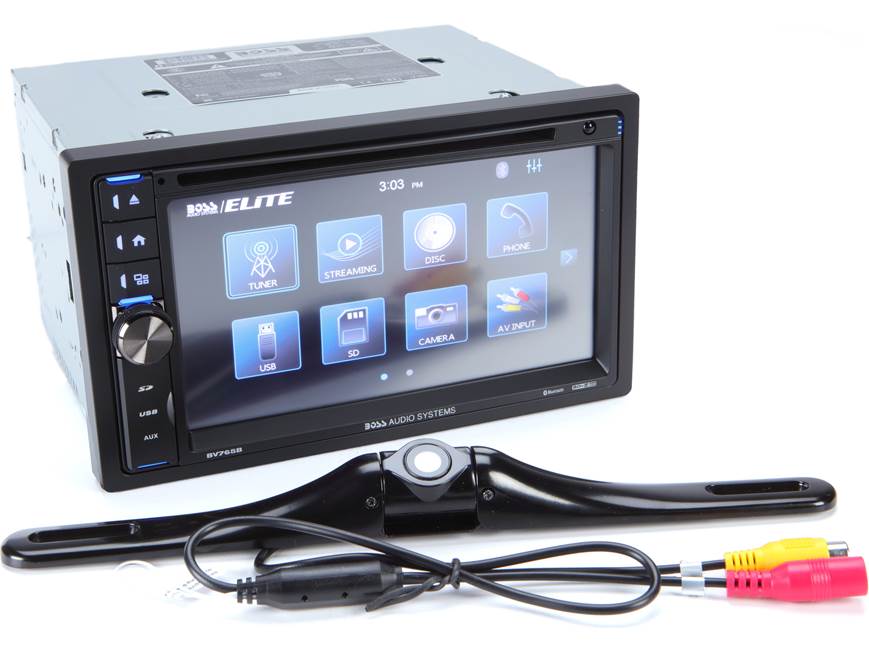 BOSS Audio Elite BV765BLC DVD receiver with included rear-view