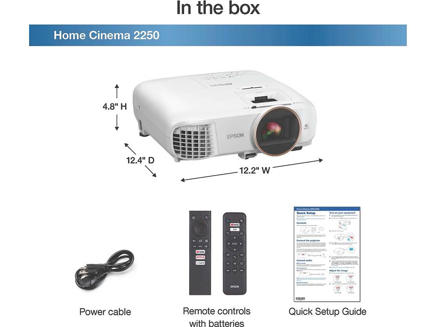 Epson LCDプロジェクター M H D D Epson Home Cinema 2250 1080p streaming home theater projector with