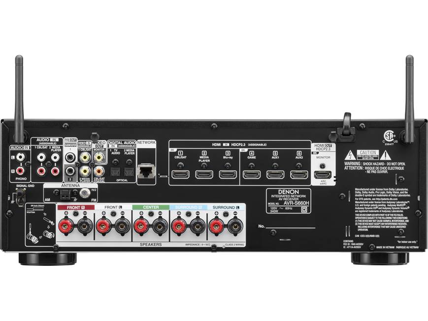 Denon AVR-S660H 5.2-channel home theater receiver with Wi-Fi