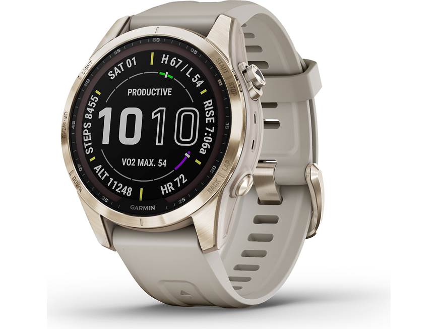Garmin fenix 7S Sapphire Solar (Cream Gold Titanium with Light