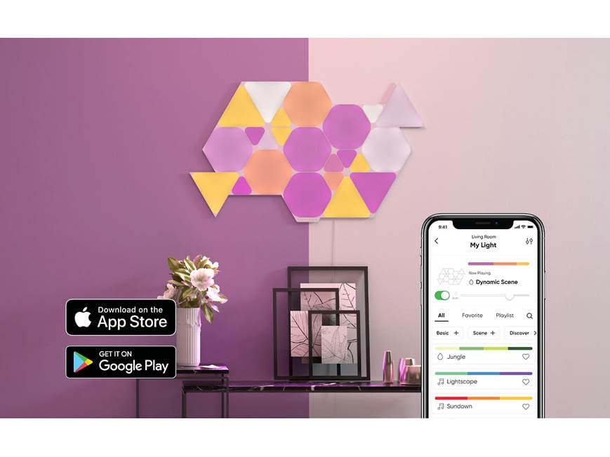 Nanoleaf Shapes Triangles Smarter Kit Base kit with 7 triangular