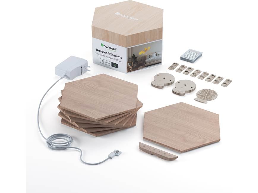 nanoleaf 未使用品　インテリア　売り切り価格 早い者勝ち Nanoleaf Elements Smarter Kit Base kit with 7 wood-look hexagonal