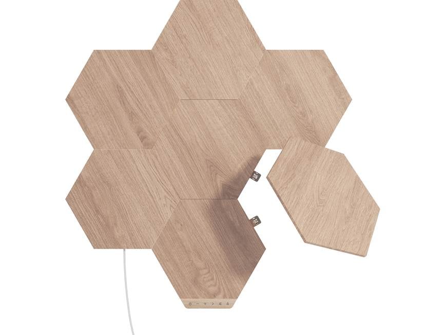 Nanoleaf Elements Smarter Kit Base kit with 7 wood-look hexagonal