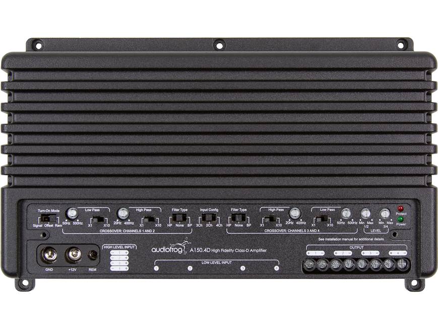 Audiofrog A150.4D 4-channel car amplifier — 100 watts RMS x 4 at