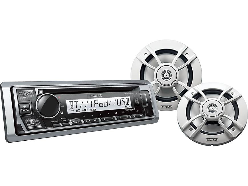 Kenwood PKG-MR382BT KMR-D382BT marine CD receiver and KFC-1633MRW