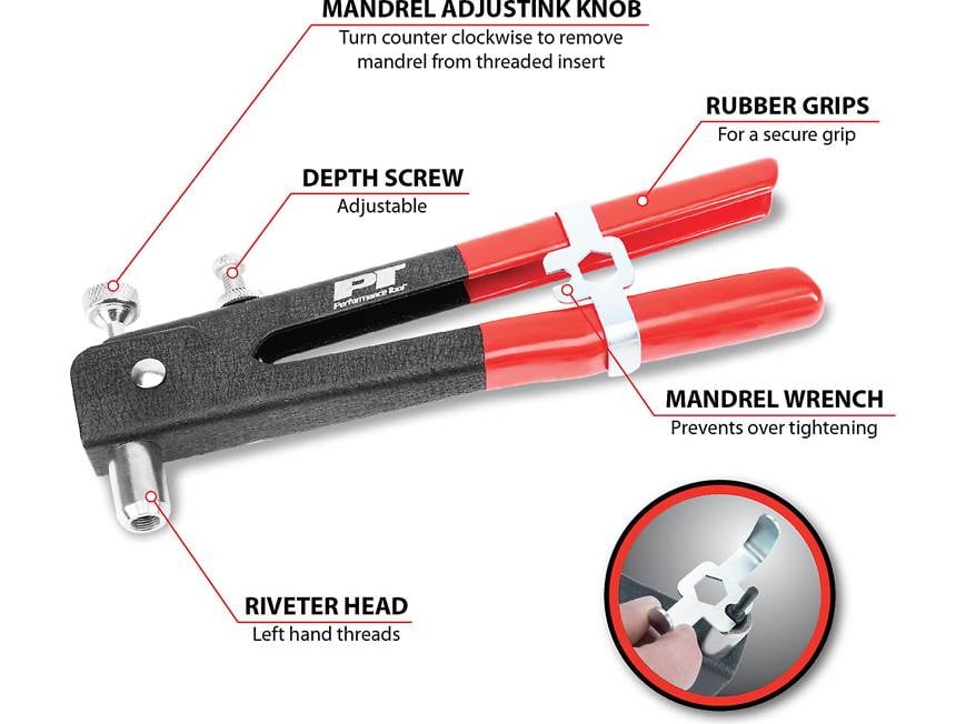 Performance Tool W2003 49-piece threaded insert rivet kit at