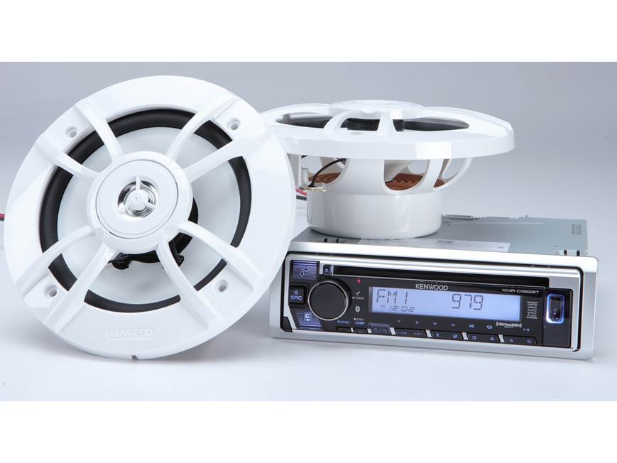 Kenwood PKG-MR382BT KMR-D382BT marine CD receiver and KFC-1633MRW