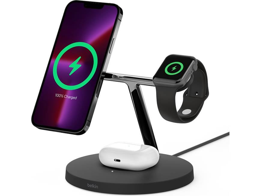 Belkin BoostCharge Pro 3-in-1 Wireless Charger with MagSafe (Black