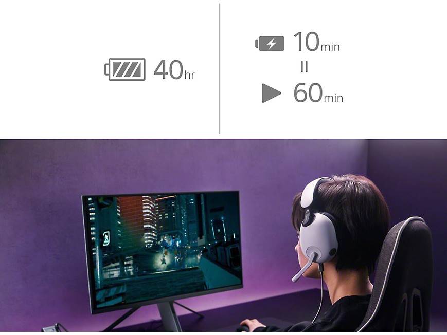 Sony INZONE H7 Over-ear wireless gaming headset with Bluetooth