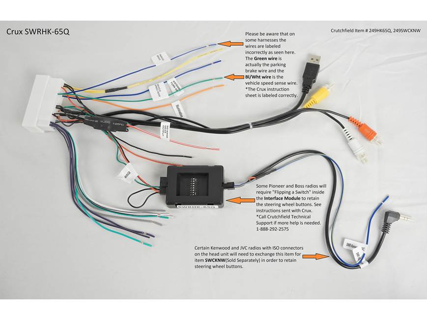 Crux SWRHK-65Q Wiring Interface Connect a new car stereo and