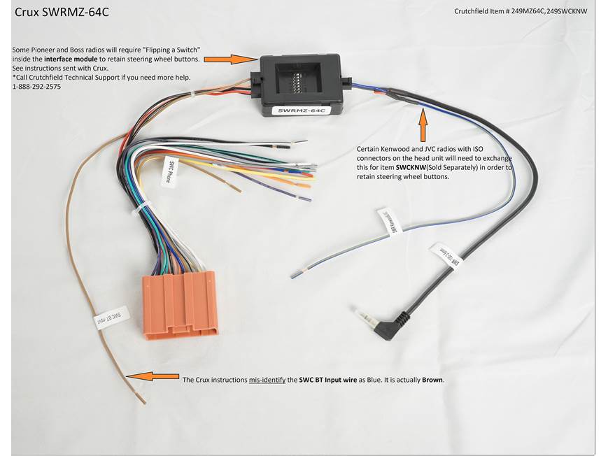 Crux SWRMZ-64C Wiring Interface Connect a new car stereo and