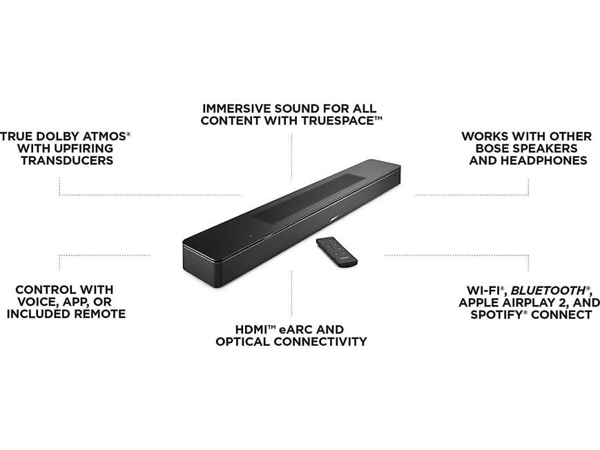 Bose Smart Soundbar 600 Powered sound bar with Dolby Atmos®, Apple