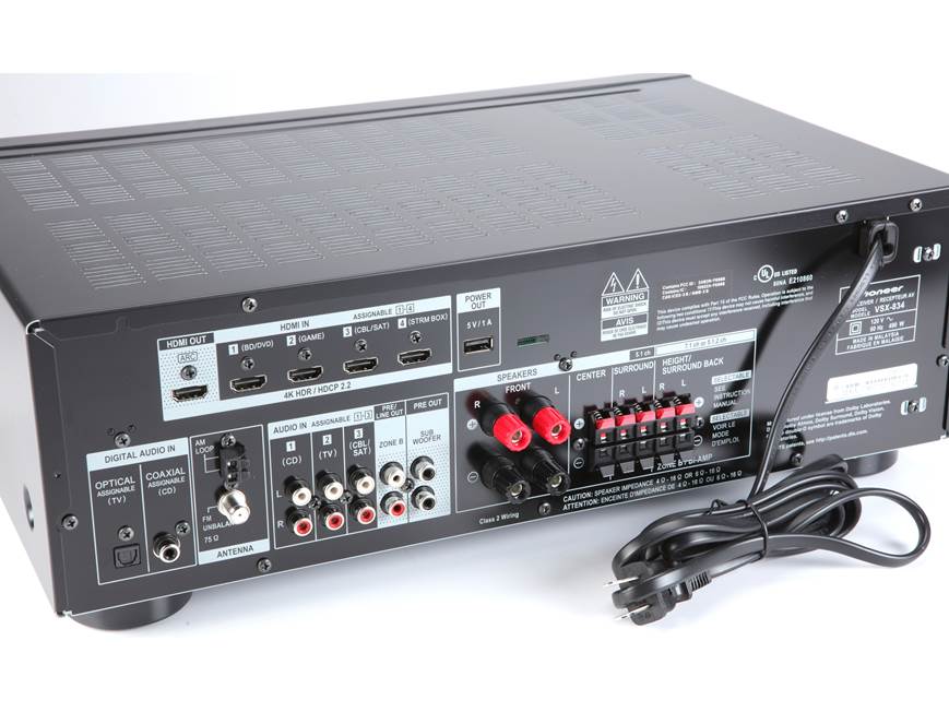 Pioneer VSX-834 7.2-channel home theater receiver with Dolby Atmos