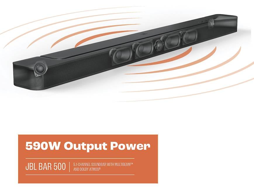 JBL Bar 500 Powered 5.1-channel sound bar/subwoofer system with