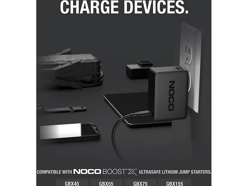 KFD 65W USB C Ladegerät für Boost X GBX155 4250A GBX45 1250A GBX55 GBX75 1750A GBX75 2500A GBX15 GBC011 Jump Starter Sport Akku Starthilfe Netzteil PD65W Type-C Auto Batterie Booster Ladekabel