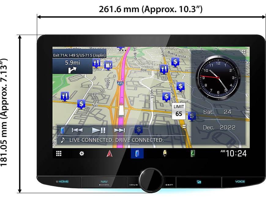 Kenwood DNR1008RVS GPS receiver with RV/Truck navigation at