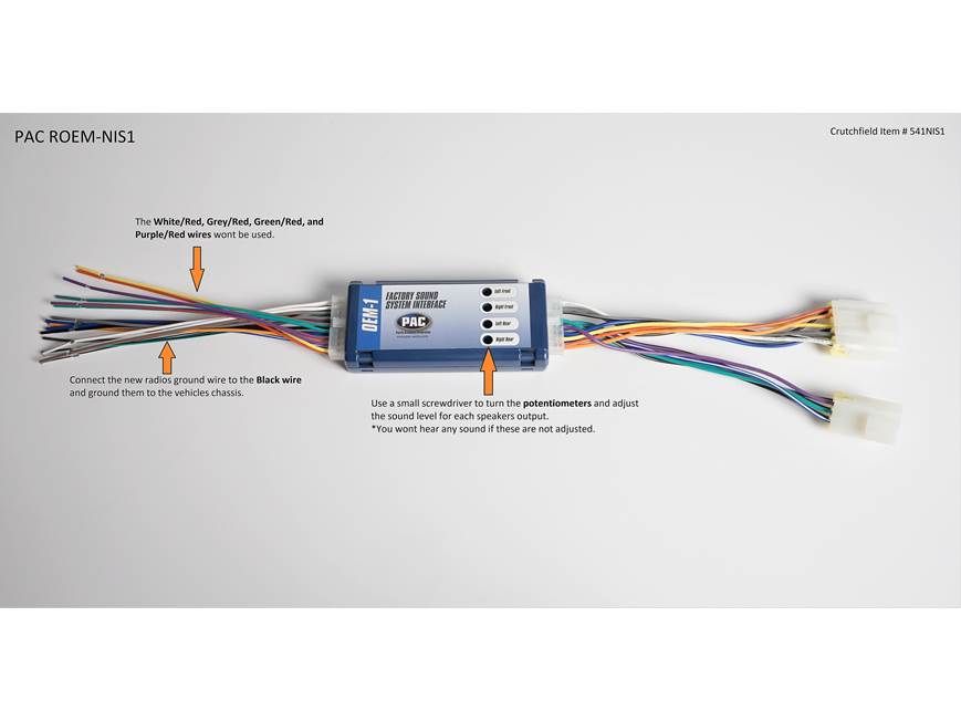PAC ROEM-NIS1 Wiring Interface Connect a new car stereo and retain