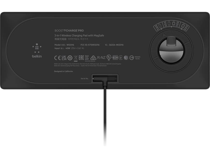 Belkin BoostCharge Pro 3-in-1 (Black) Wireless charging pad with