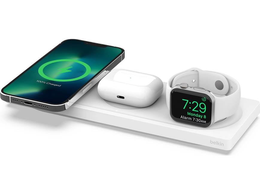 iPhone - Belkin BOOST↑CHARGE PRO 3-in-1 ホワイト Belkin BoostCharge Pro 3-in-1 (White) Wireless charging pad with