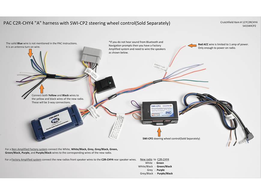 PAC C2R-CHY4 Wiring Interface Connect a new car stereo and retain