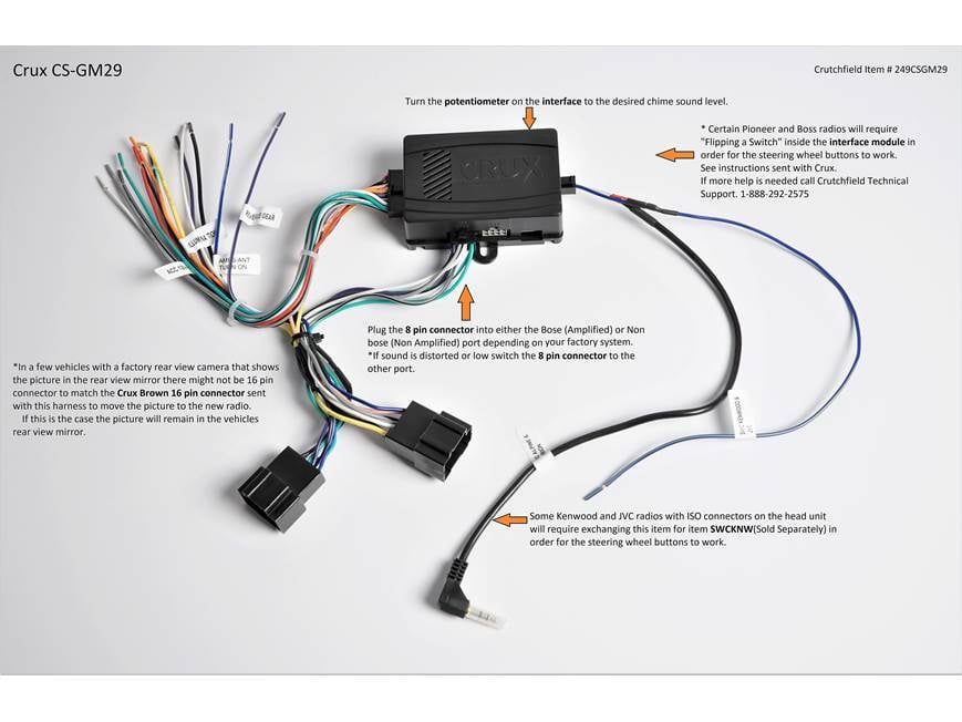 Crux CS-GM29 Wiring Interface Connect a new car stereo and retain