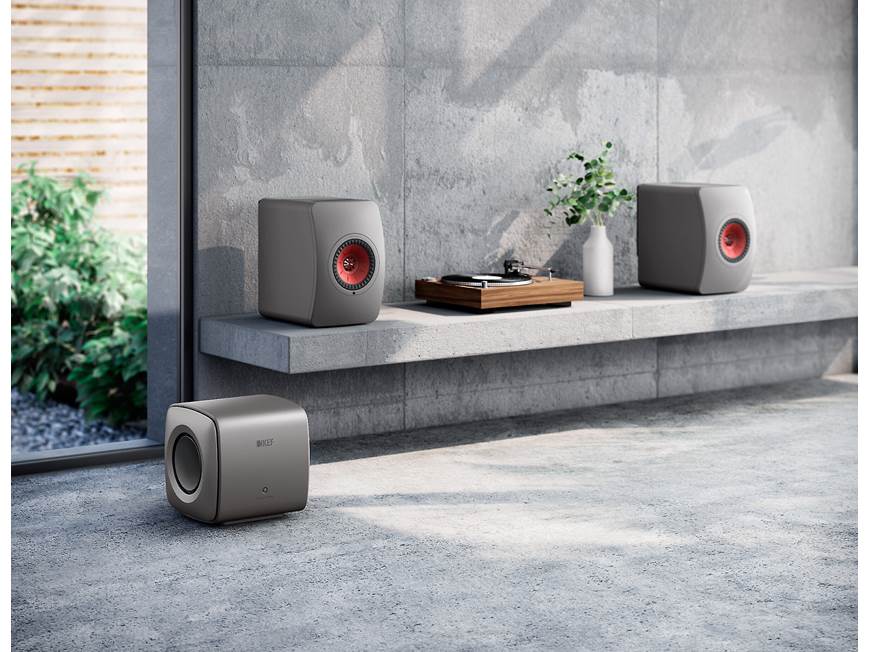 KEF KC62 (Titanium Grey) Compact powered subwoofer with digital