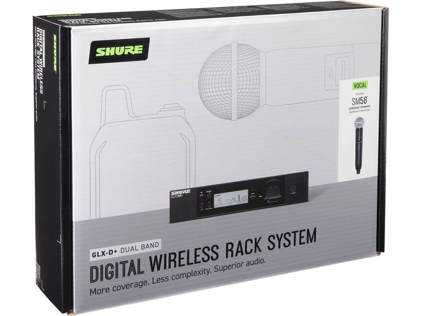 Shure GLXD24R+/SM58 Wireless microphone system with handheld