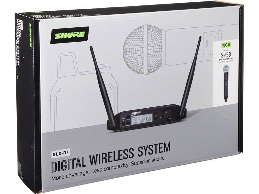 Shure GLXD24+/SM58 Dual Band Pro Digital Wireless Microphone System - Thumbnail 5
