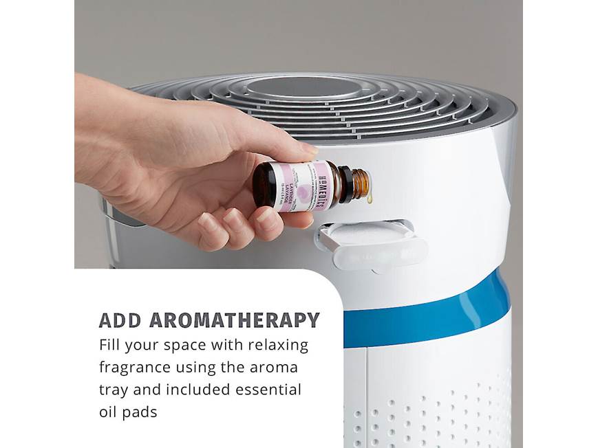 Purificatore D'aria HoMedics TotalClean Deluxe 5-in-1 – Torre Con Filtro True HEPA, UV-C, Ionizzatore, Telecomando