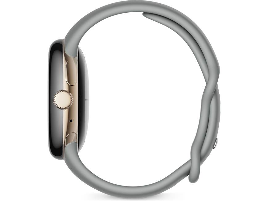 Google Pixel Watch (Champagne Gold case and Hazel Active band