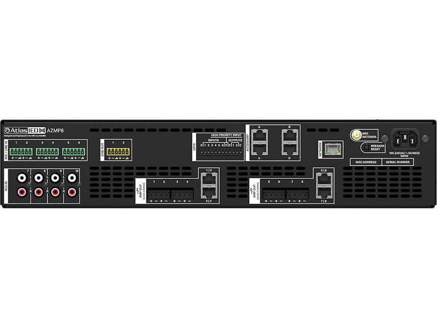 AtlasIED Atmosphere™ AZMP8 10-input/8-zone commercial audio