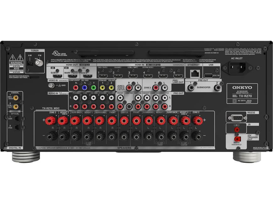 Onkyo TX-RZ70 11.2-channel home theater receiver with Wi-Fi