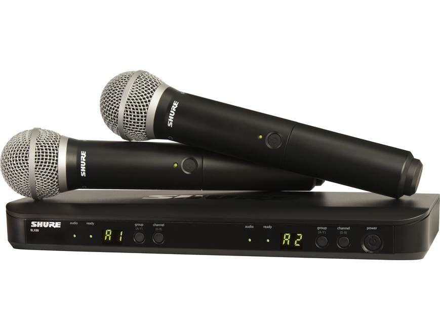 Shure BLX288/PG58 Dual Channel Wireless Handheld Microphone System - Thumbnail 5