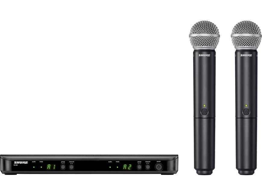 Shure BLX288/SM58 (J11 Band, 596-616 MHz) Dual wireless microphone
