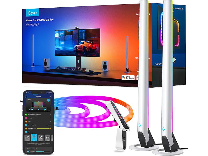 Govee DreamView G1 Pro Gaming Light Kit RGBIC backlight and 2 slim