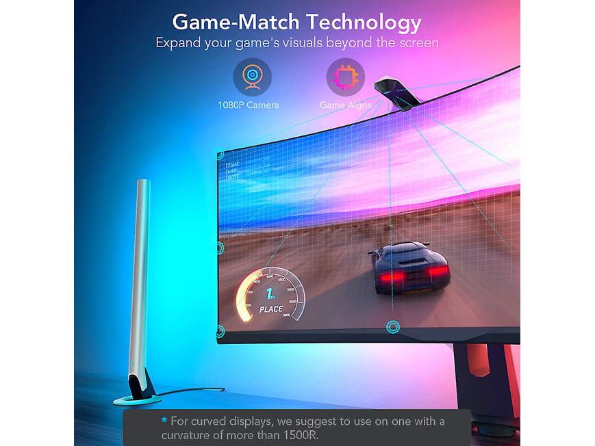 Govee DreamView G1 Pro Gaming Light Kit RGBIC backlight and 2 slim