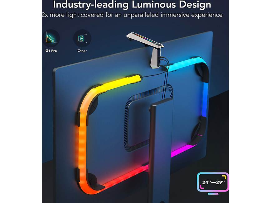 Govee DreamView G1 Pro Gaming Light Kit RGBIC backlight and 2 slim