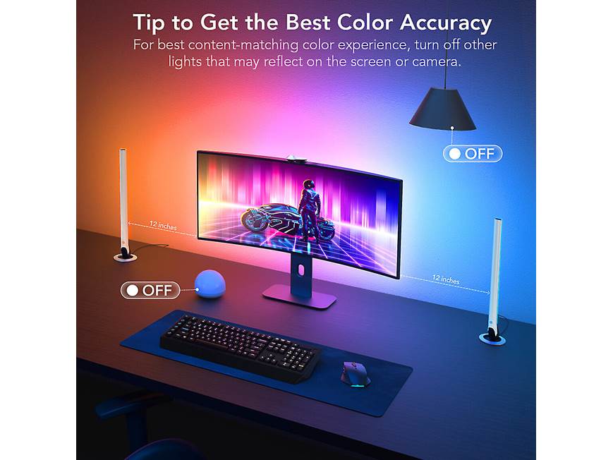 Govee DreamView G1 Pro Gaming Light Kit RGBIC backlight and 2 slim
