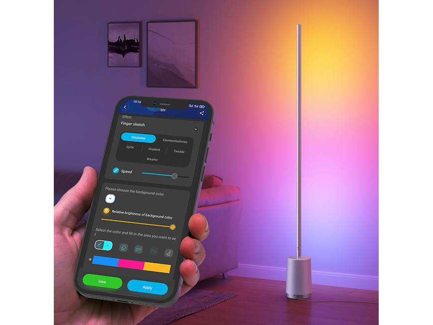 Govee Lyra Floor Lamp AC-powered RGBICWW floor lamp at Crutchfield