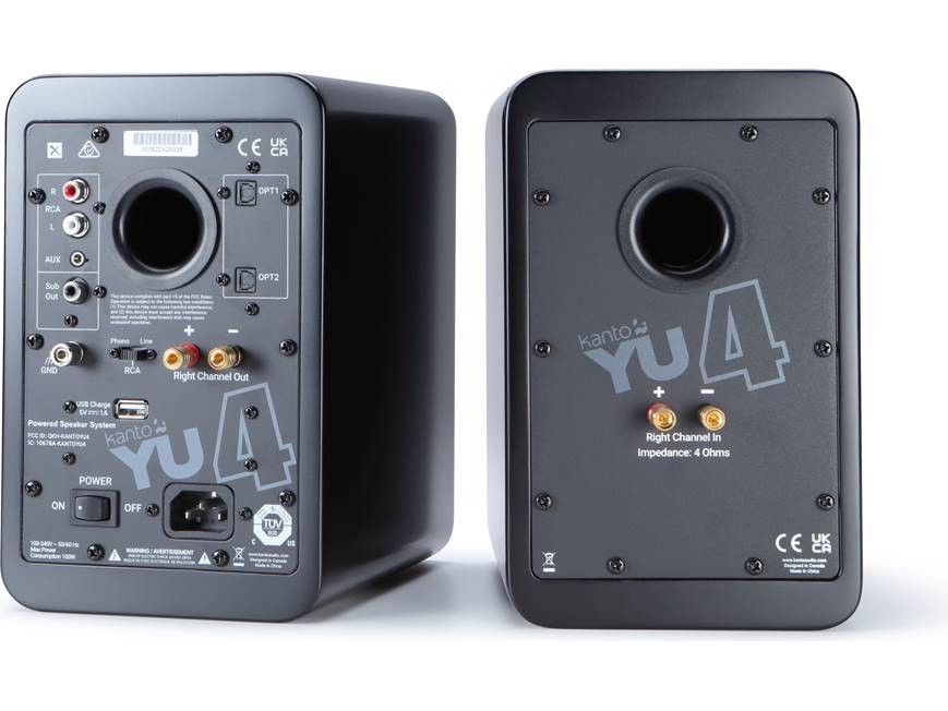 Kanto YU4 (Matte Black) Powered stereo speakers with Bluetooth