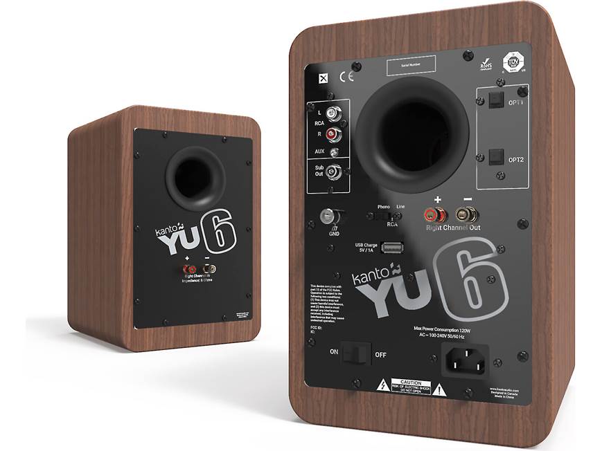 Kanto YU6 (Walnut) Powered stereo speakers with Bluetooth® and