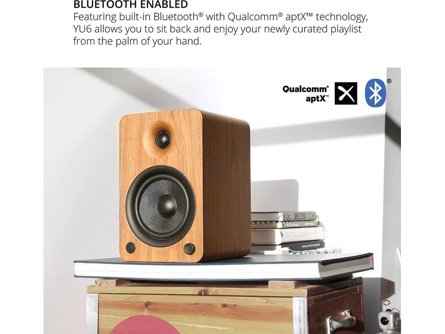 Kanto YU6 (Walnut) Powered stereo speakers with Bluetooth® and