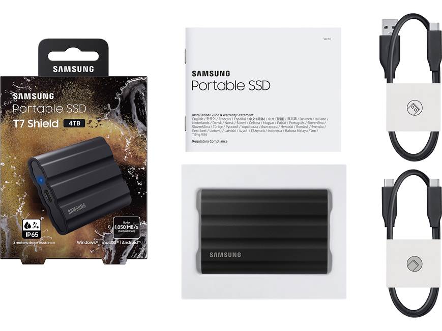 Samsung T7 Shield 4TB Portable SSD with USB 3.2 at Crutchfield