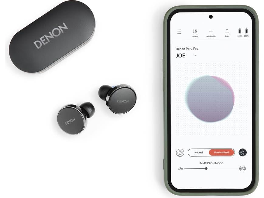 Denon PerL Pro (Black) Wireless noise-canceling earbuds with
