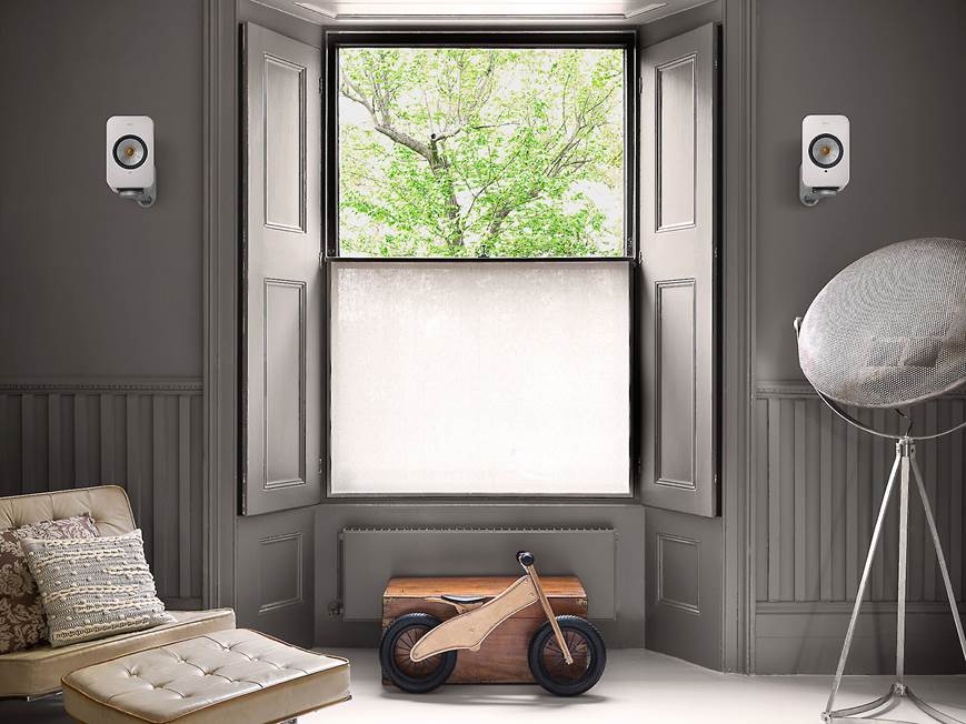 KEF B1 (Silver) Custom wall brackets for KEF LSX II powered
