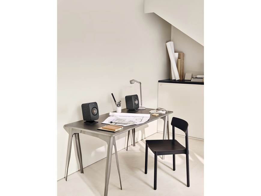 KEF P1 (Black) Custom desktop stands for KEF LSX II powered