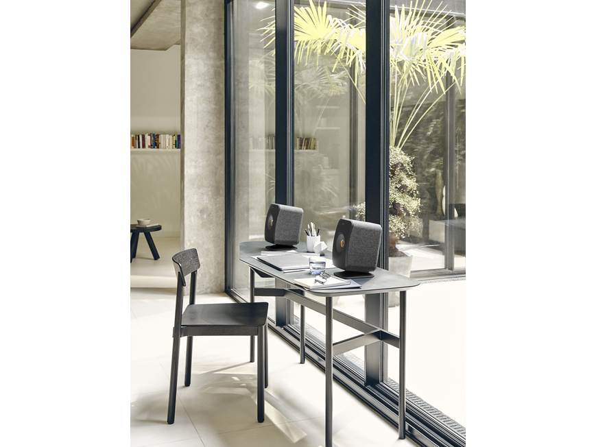 KEF P1 (Black) Custom desktop stands for KEF LSX II powered