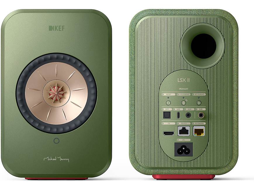 KEF LSX II (Olive Green, Fabric) Powered speakers with Wi-Fi