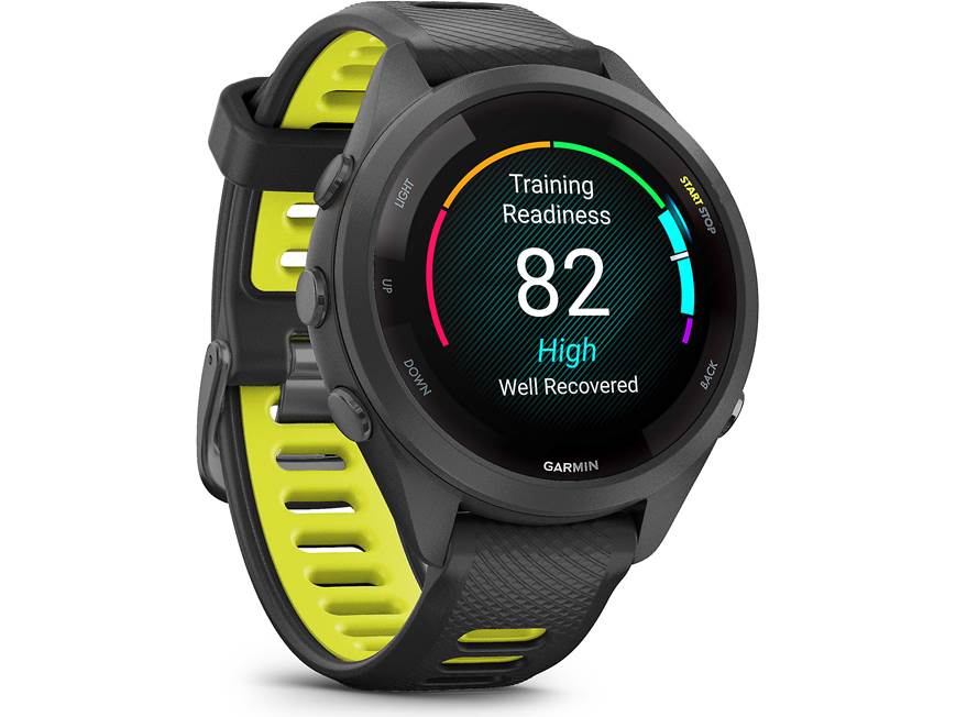 Garmin Forerunner 265S (Black bezel and case with Black/Amp Yellow