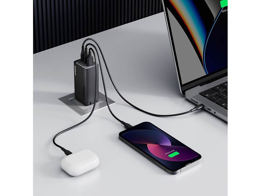 Anker 737 Charger Wall charger with 2 USB-C ports and 1 USB-A port at  Crutchfield